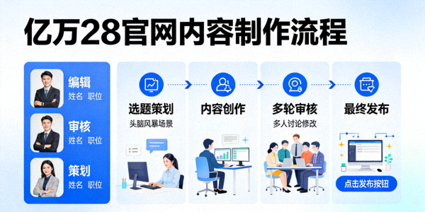 聚焦亿万28官网精彩内容制作图 - 展示平台内容编辑团队与高质量内容产出流程