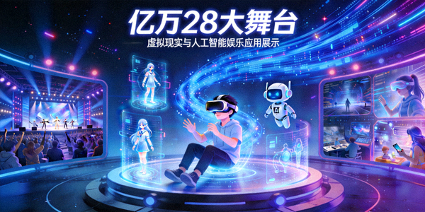 亿万28大舞台科技创新动态图片 - 展示虚拟现实与人工智能技术在娱乐中的应用