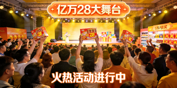 亿万28大舞台火热活动进行中现场图片 - 显示用户参与活动赢取奖品的欢乐场景