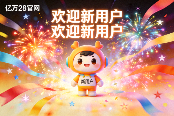亿万28官网用户注册成功庆祝插图 - 展示欢迎新用户的欢乐氛围与虚拟礼花