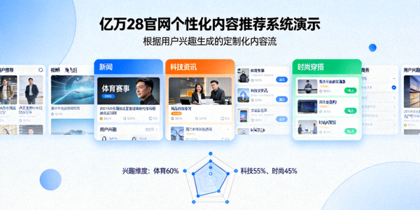 亿万28官网个性化内容推荐系统演示 - 展示根据用户兴趣生成的定制化内容流