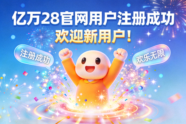 亿万28官网用户注册成功庆祝插图 - 展示欢迎新用户的欢乐氛围与虚拟礼花
