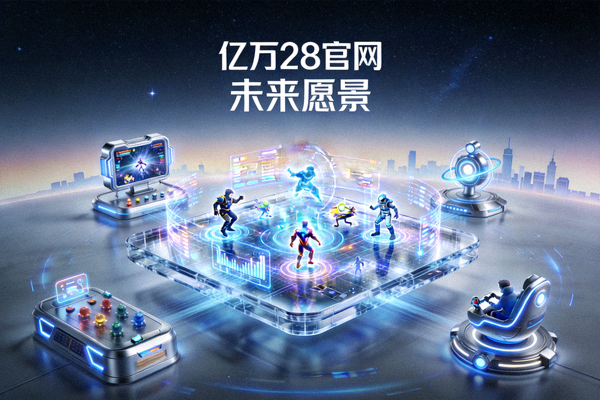亿万28官网未来愿景概念图，展示科技感与娱乐元素融合的虚拟场景